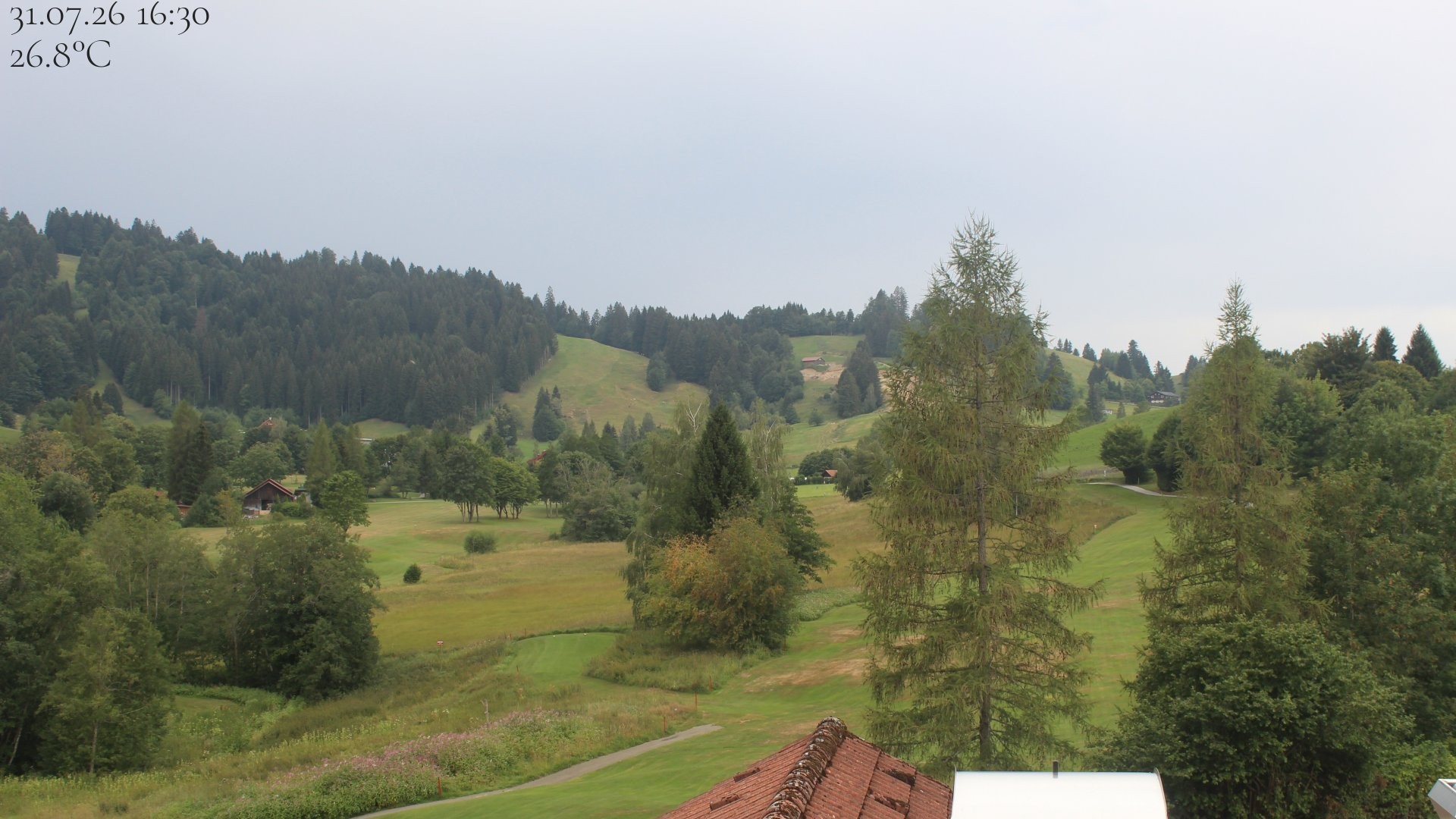 Archiv Foto Webcam Biohotel Schratt in Oberstaufen - Blick Golfplatz