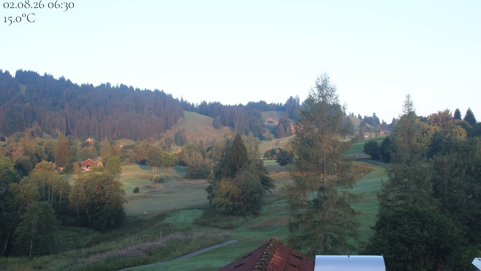 Archived image Webcam Hotel Schratt in Oberstaufen - View Golf Course