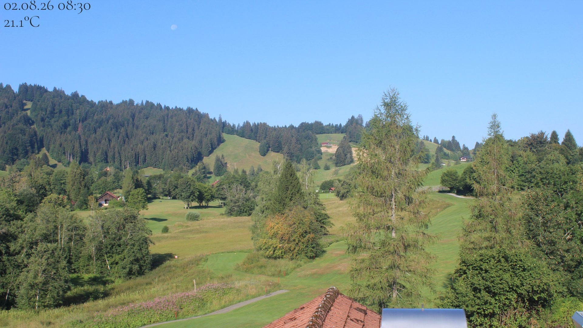 Archived image Webcam Hotel Schratt in Oberstaufen - View Golf Course