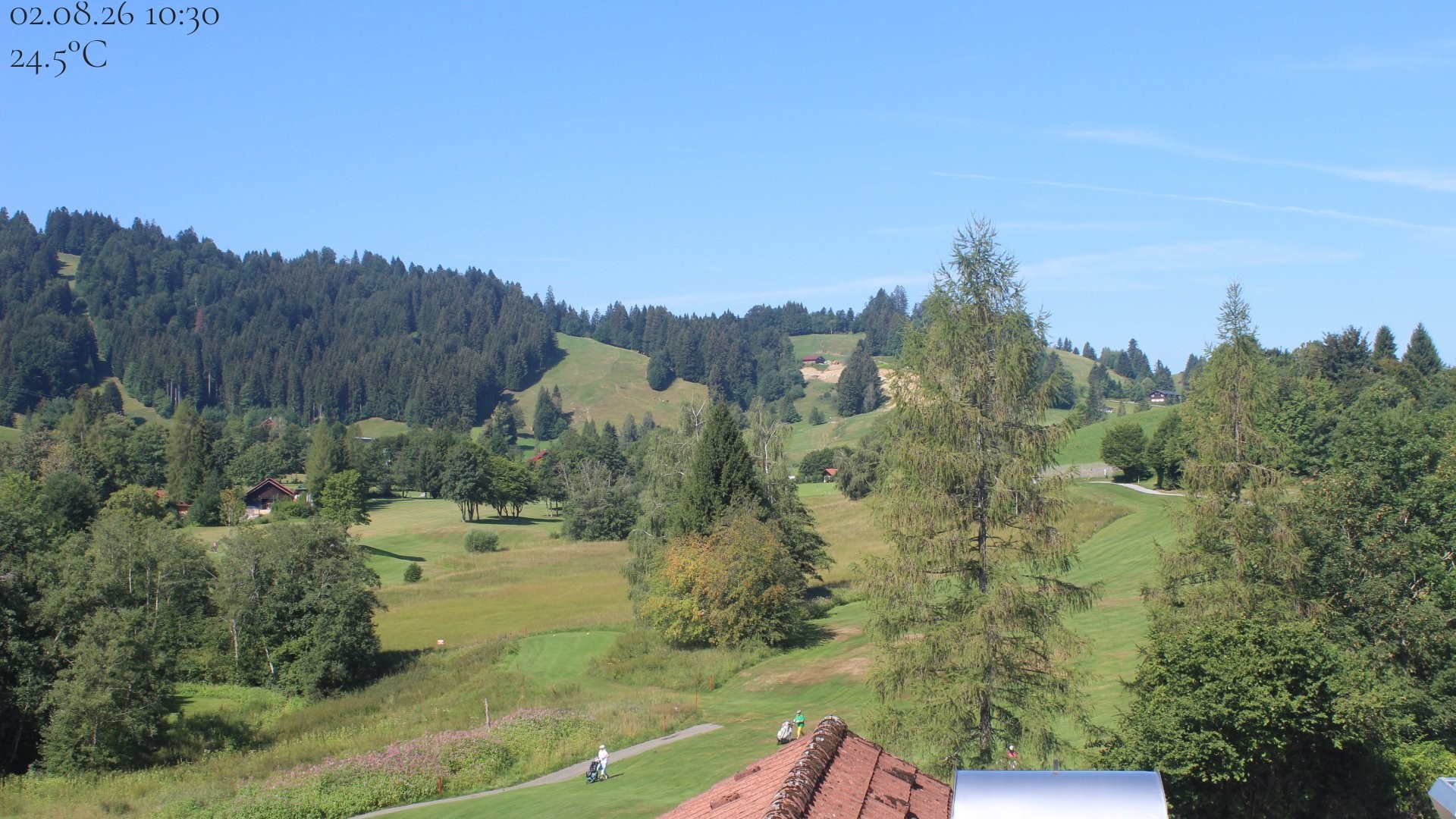 Archived image Webcam Hotel Schratt in Oberstaufen - View Golf Course