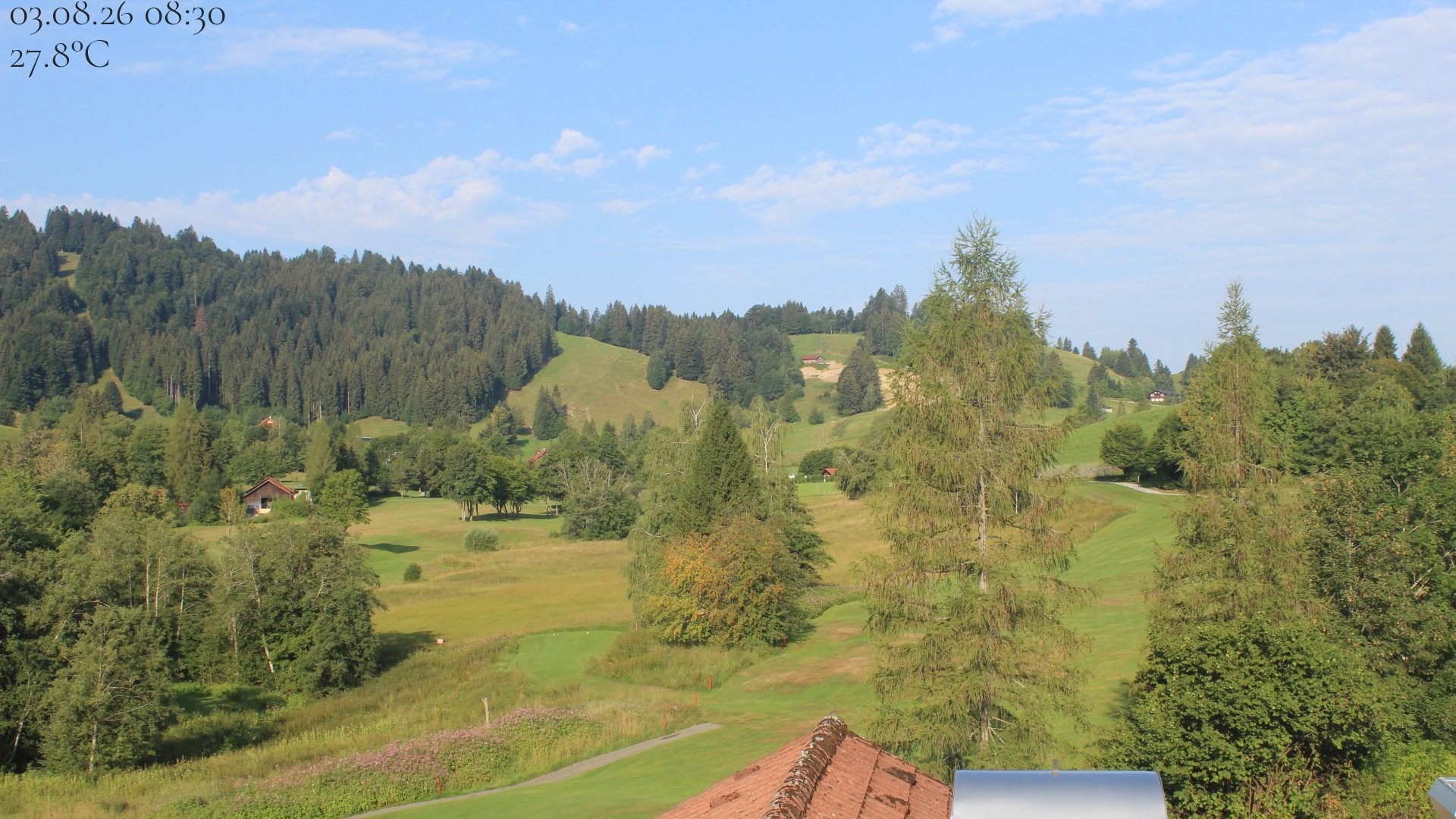 Archived image Webcam Hotel Schratt in Oberstaufen - View Golf Course