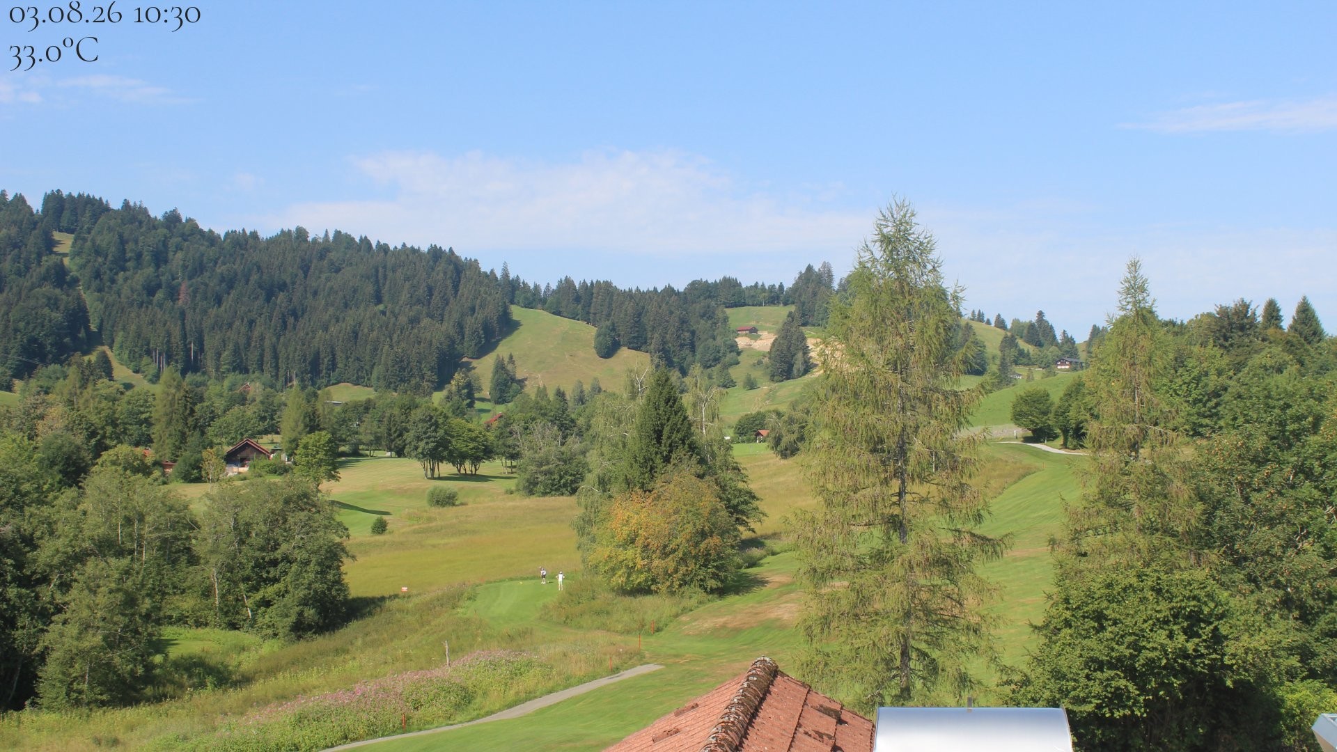 Archived image Webcam Hotel Schratt in Oberstaufen - View Golf Course