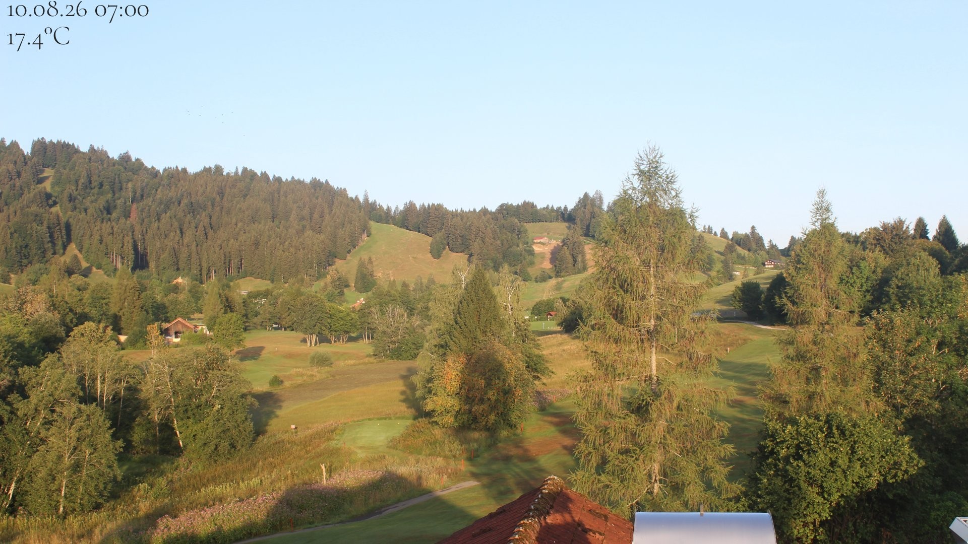 Archiv Foto Webcam Biohotel Schratt in Oberstaufen - Blick Golfplatz