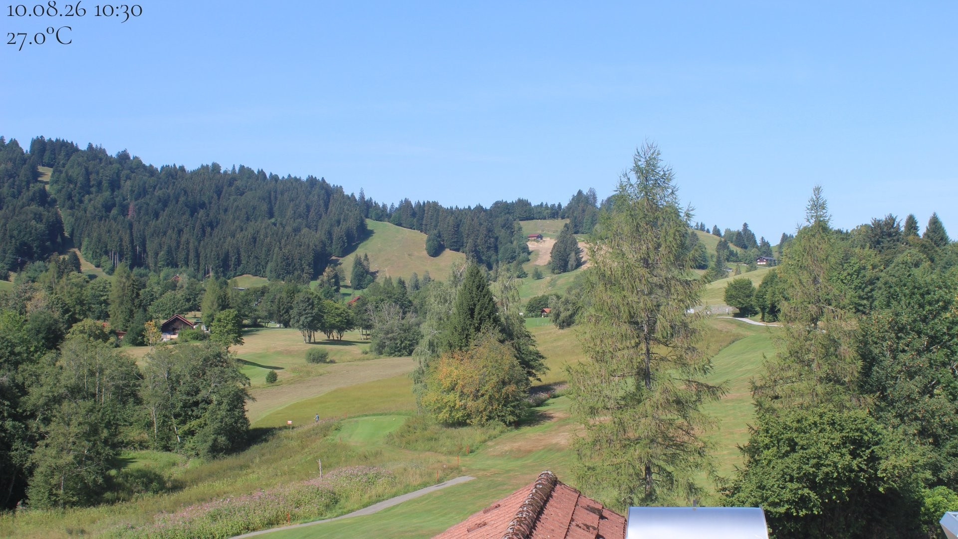 Archiv Foto Webcam Biohotel Schratt in Oberstaufen - Blick Golfplatz