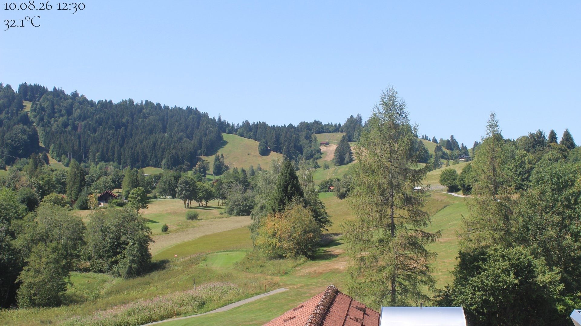 Archiv Foto Webcam Biohotel Schratt in Oberstaufen - Blick Golfplatz