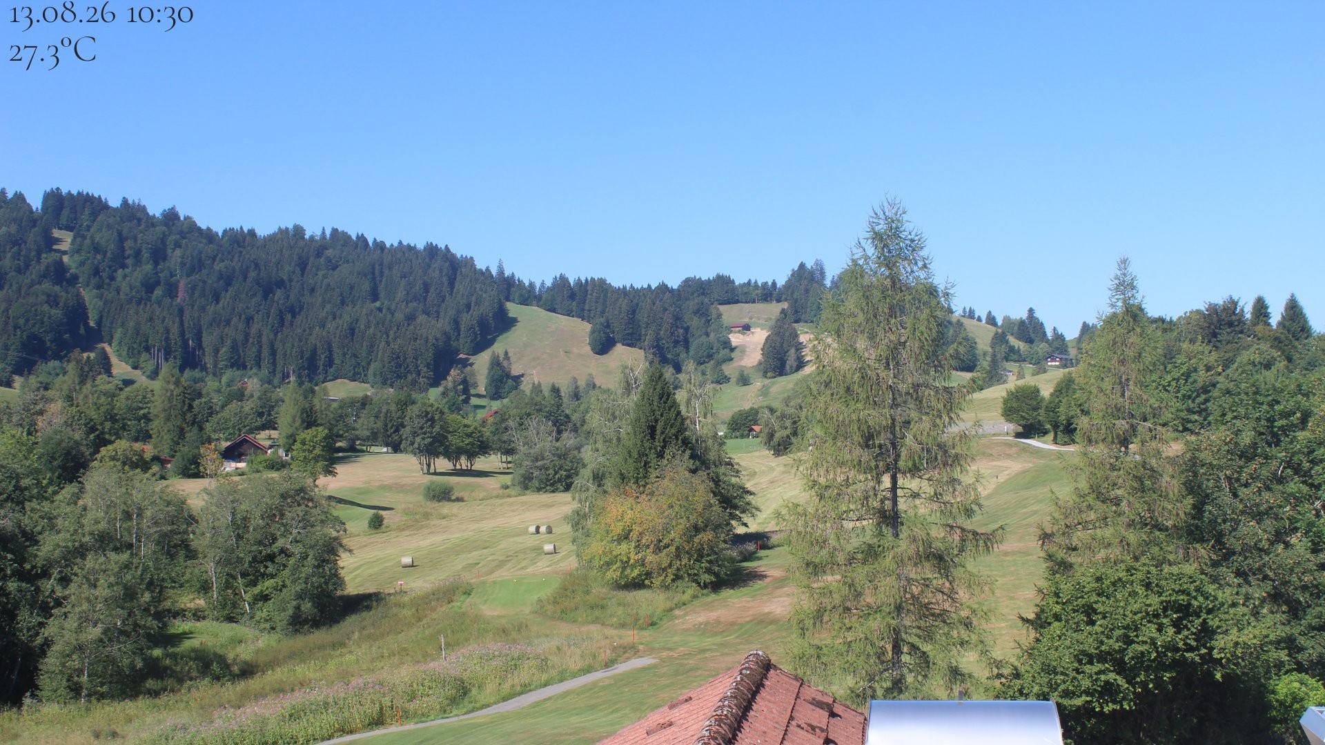 Archiv Foto Webcam Biohotel Schratt in Oberstaufen - Blick Golfplatz