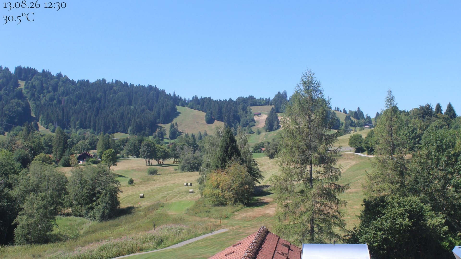 Archiv Foto Webcam Biohotel Schratt in Oberstaufen - Blick Golfplatz