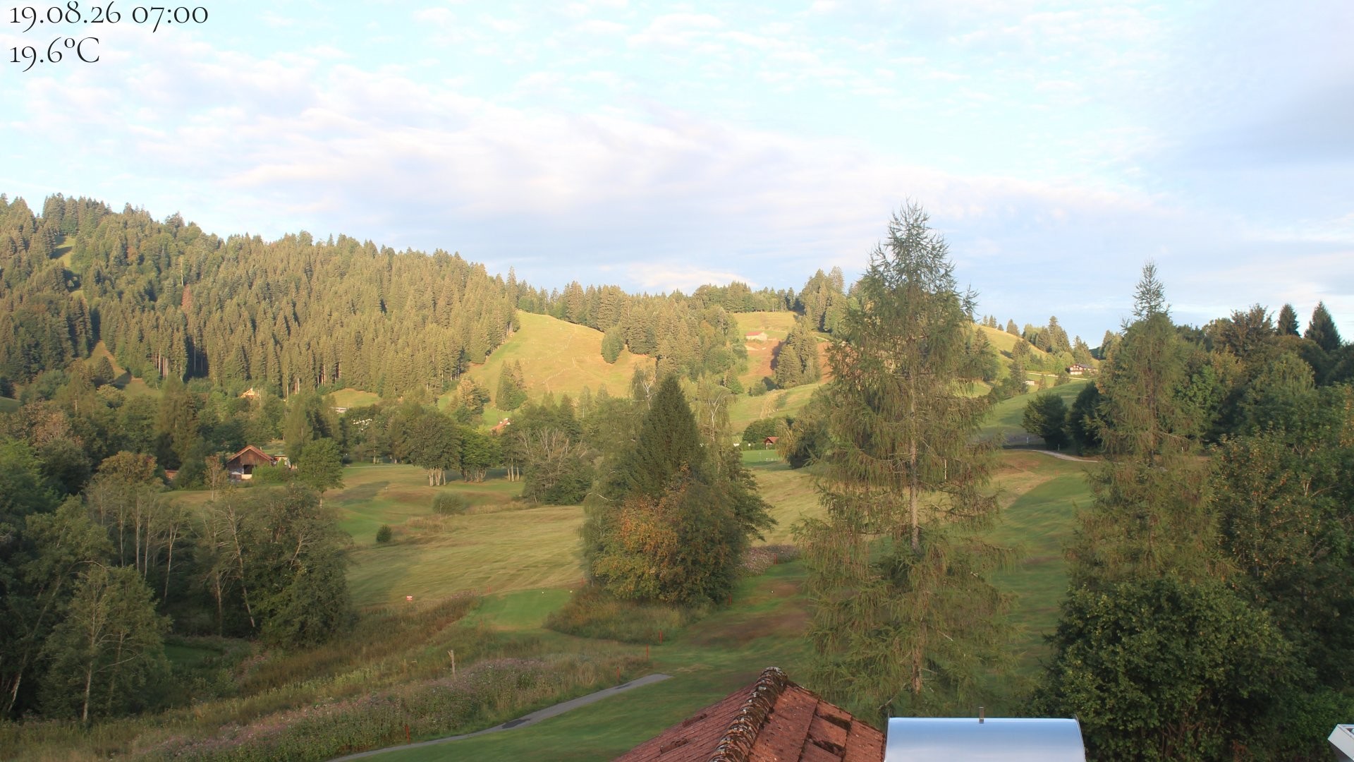 Archiv Foto Webcam Biohotel Schratt in Oberstaufen - Blick Golfplatz