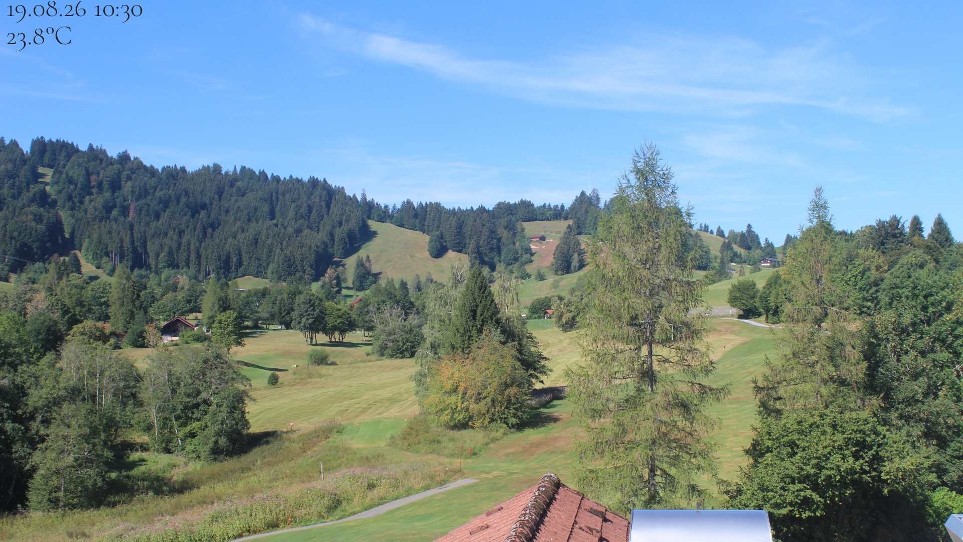 Archiv Foto Webcam Biohotel Schratt in Oberstaufen - Blick Golfplatz