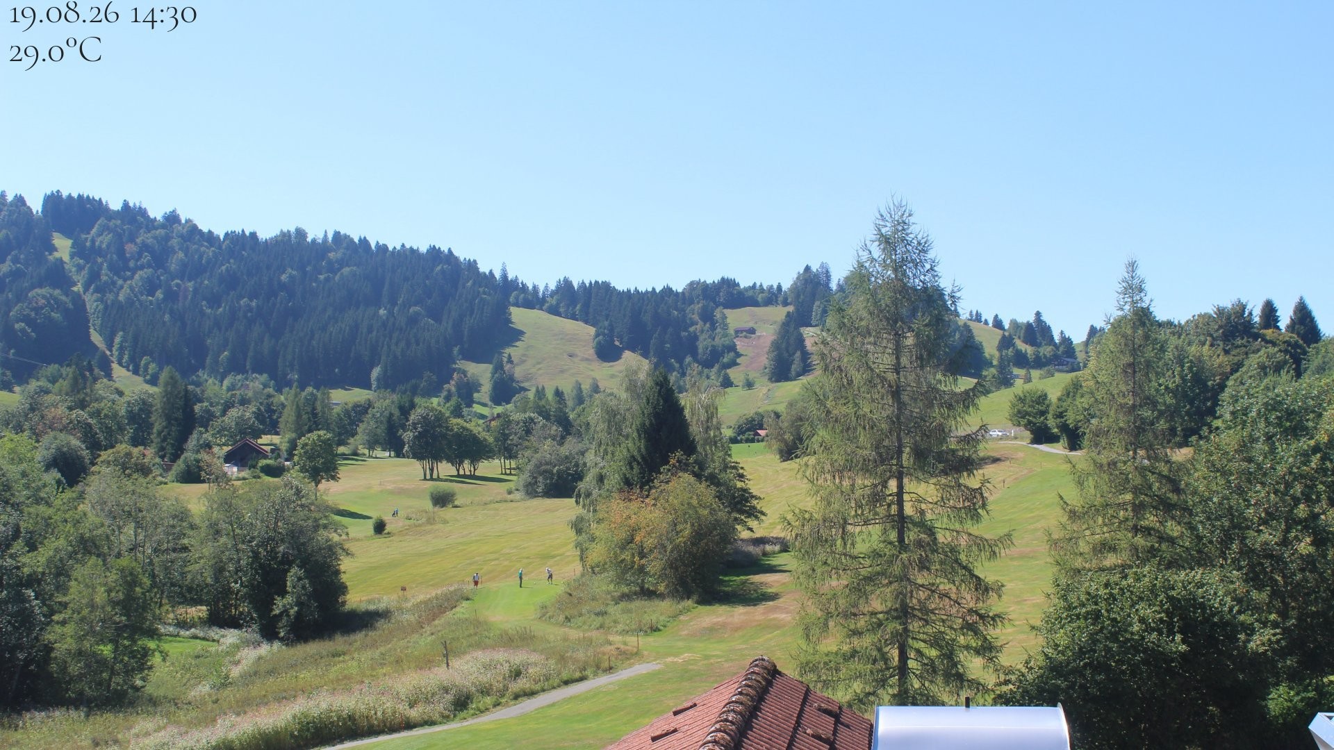Archiv Foto Webcam Biohotel Schratt in Oberstaufen - Blick Golfplatz