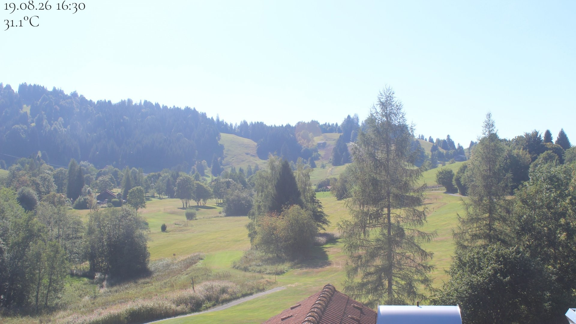 Archiv Foto Webcam Biohotel Schratt in Oberstaufen - Blick Golfplatz
