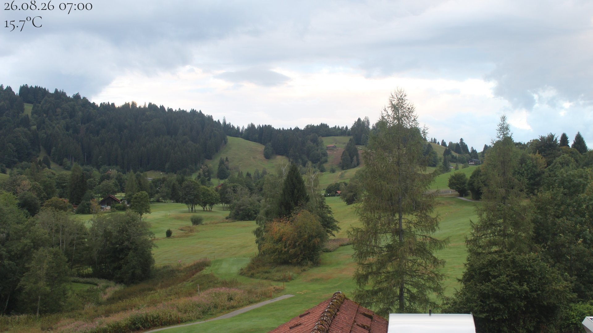 Archiv Foto Webcam Biohotel Schratt in Oberstaufen - Blick Golfplatz