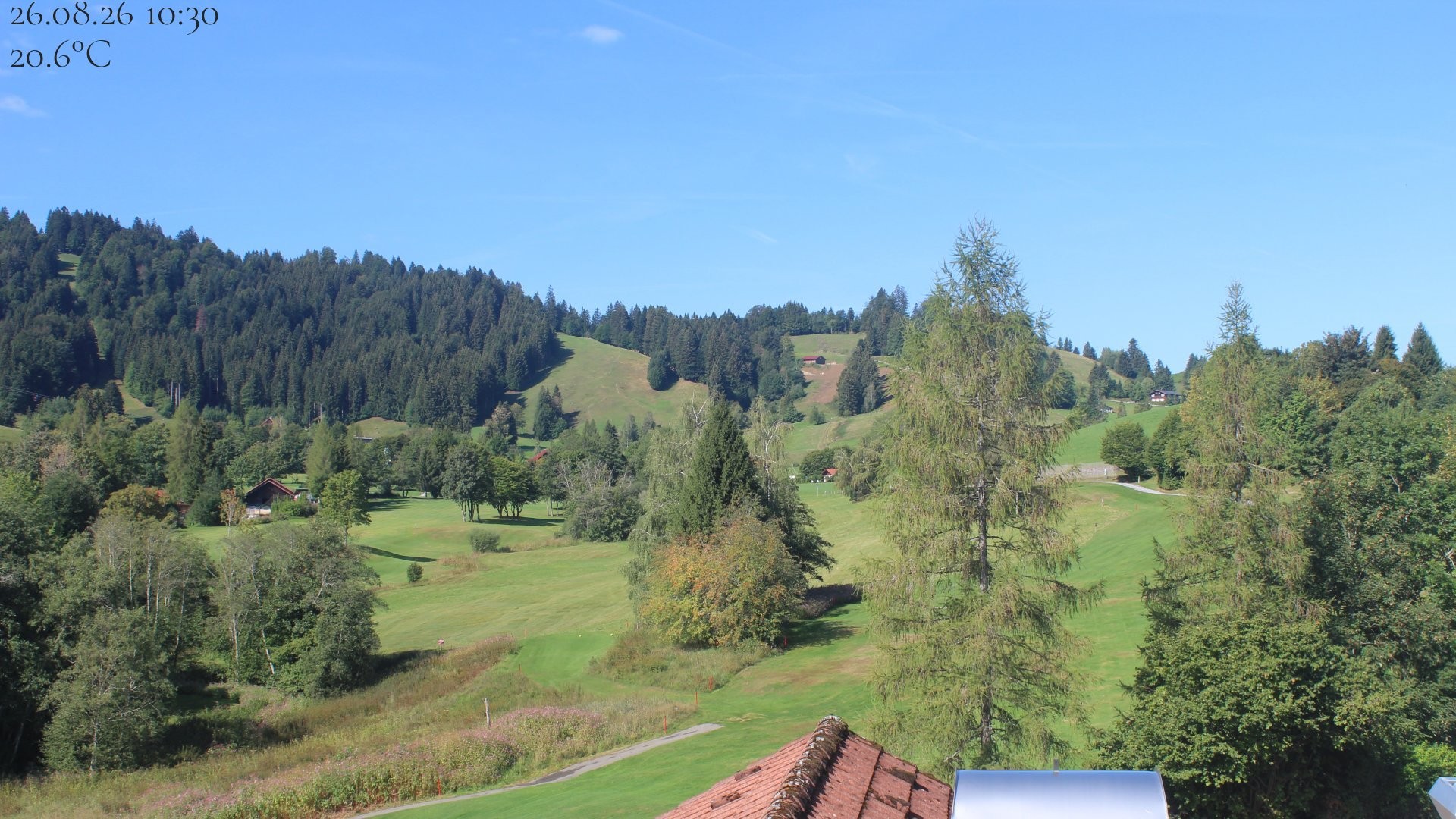 Archiv Foto Webcam Biohotel Schratt in Oberstaufen - Blick Golfplatz