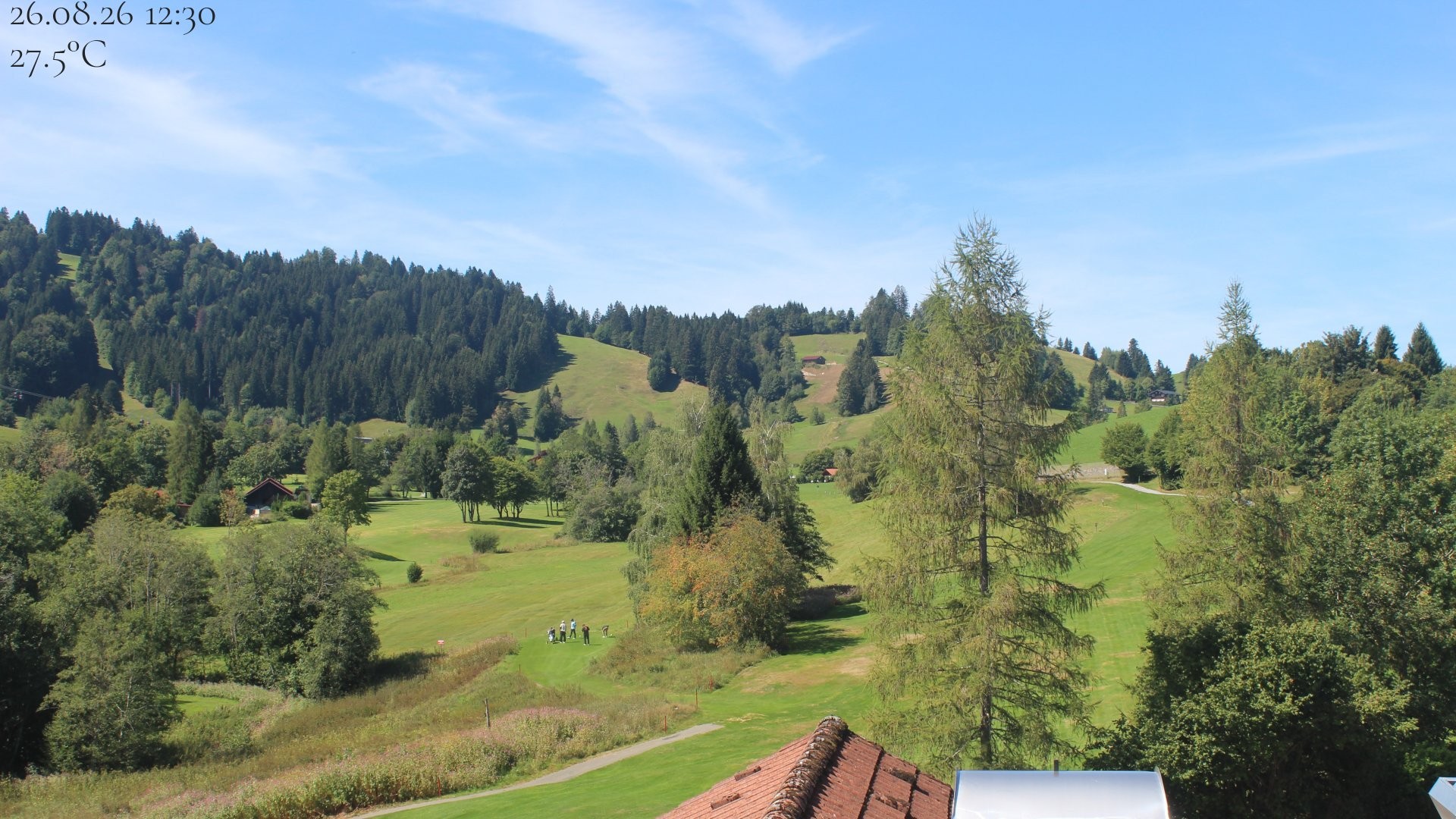 Archiv Foto Webcam Biohotel Schratt in Oberstaufen - Blick Golfplatz