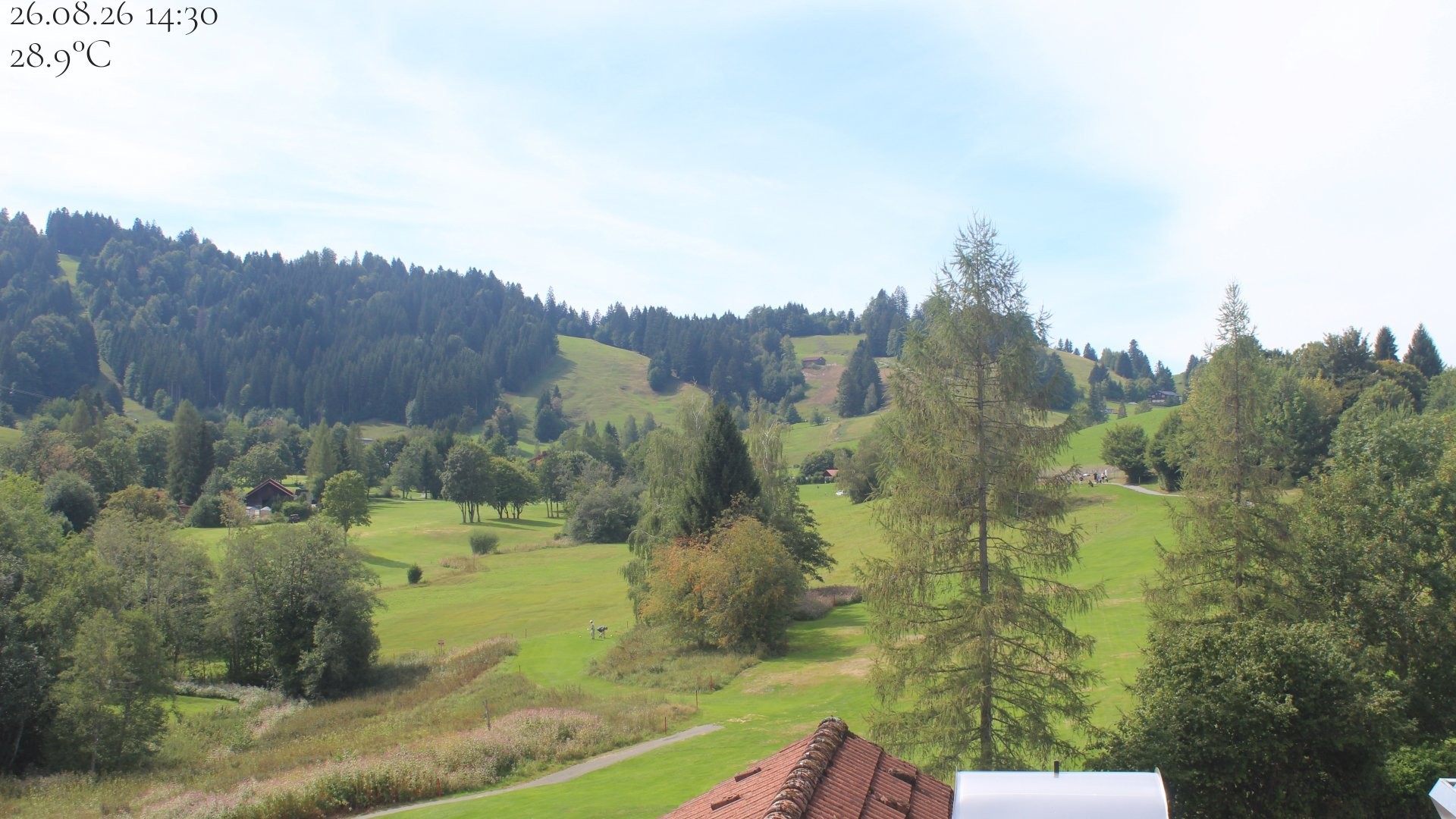 Archiv Foto Webcam Biohotel Schratt in Oberstaufen - Blick Golfplatz
