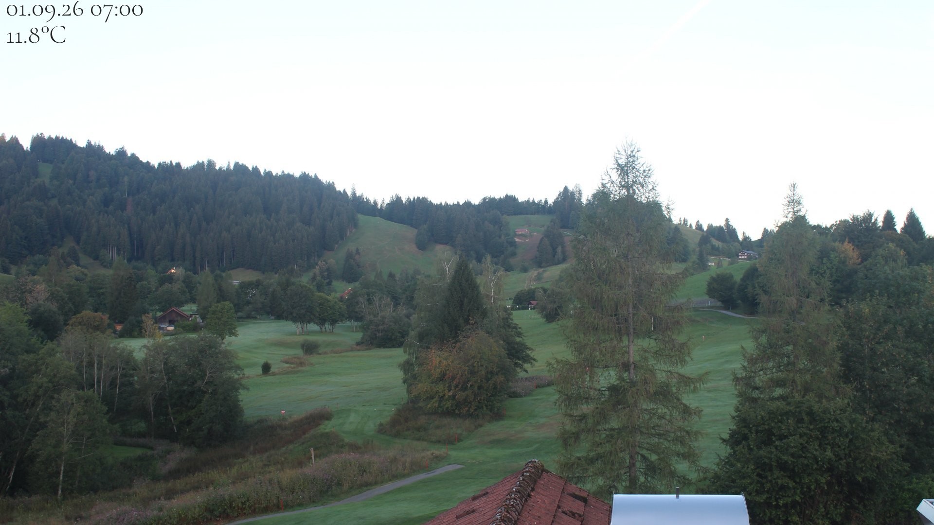 Archiv Foto Webcam Biohotel Schratt in Oberstaufen - Blick Golfplatz
