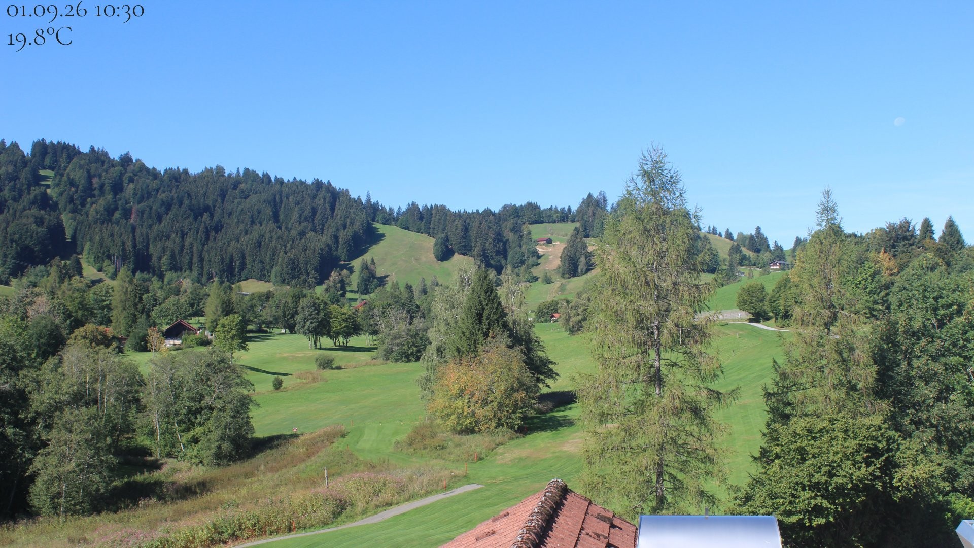 Archiv Foto Webcam Biohotel Schratt in Oberstaufen - Blick Golfplatz
