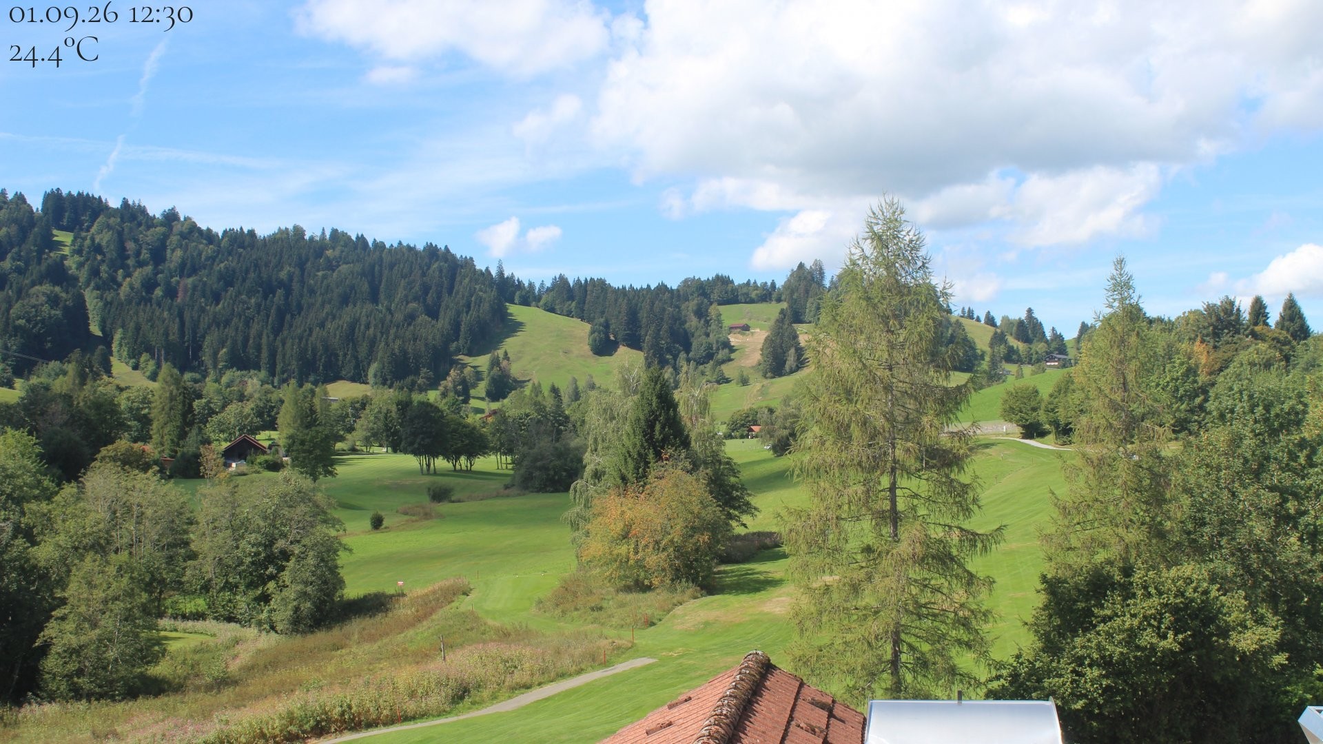 Archiv Foto Webcam Biohotel Schratt in Oberstaufen - Blick Golfplatz
