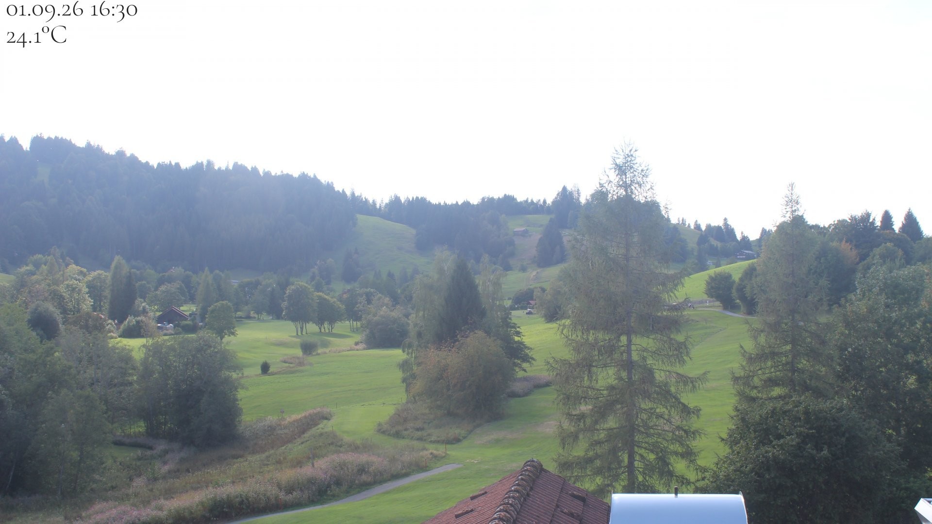 Archiv Foto Webcam Biohotel Schratt in Oberstaufen - Blick Golfplatz