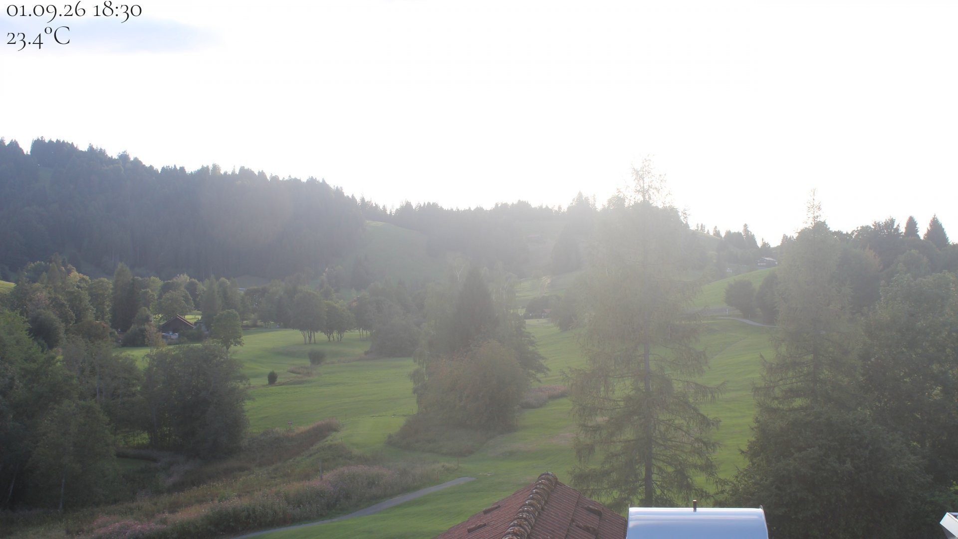 Archiv Foto Webcam Biohotel Schratt in Oberstaufen - Blick Golfplatz