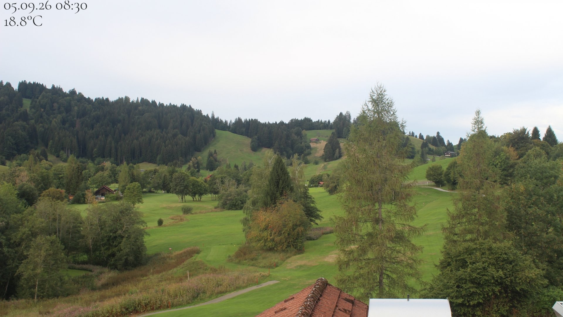 Archiv Foto Webcam Biohotel Schratt in Oberstaufen - Blick Golfplatz
