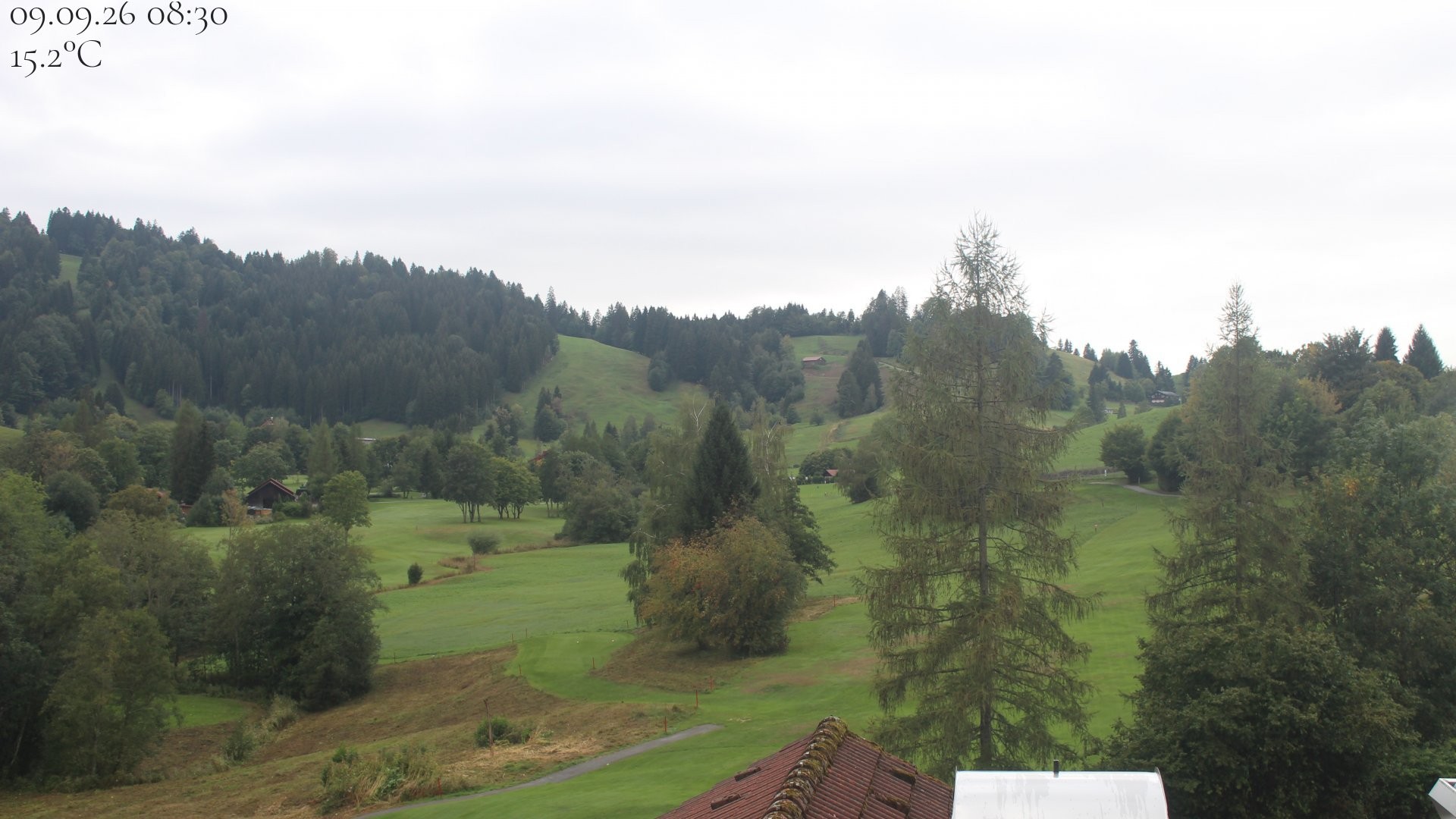 Archiv Foto Webcam Biohotel Schratt in Oberstaufen - Blick Golfplatz