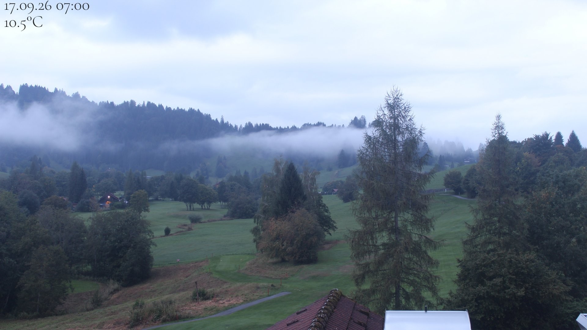 Archiv Foto Webcam Biohotel Schratt in Oberstaufen - Blick Golfplatz