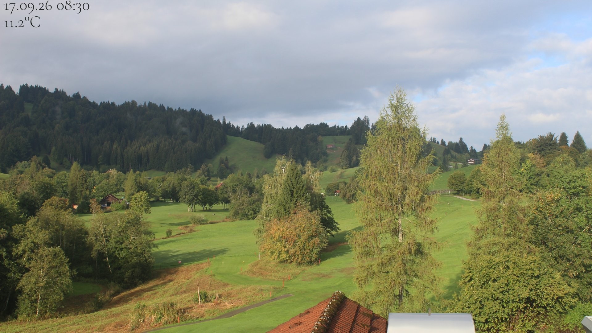 Archiv Foto Webcam Biohotel Schratt in Oberstaufen - Blick Golfplatz