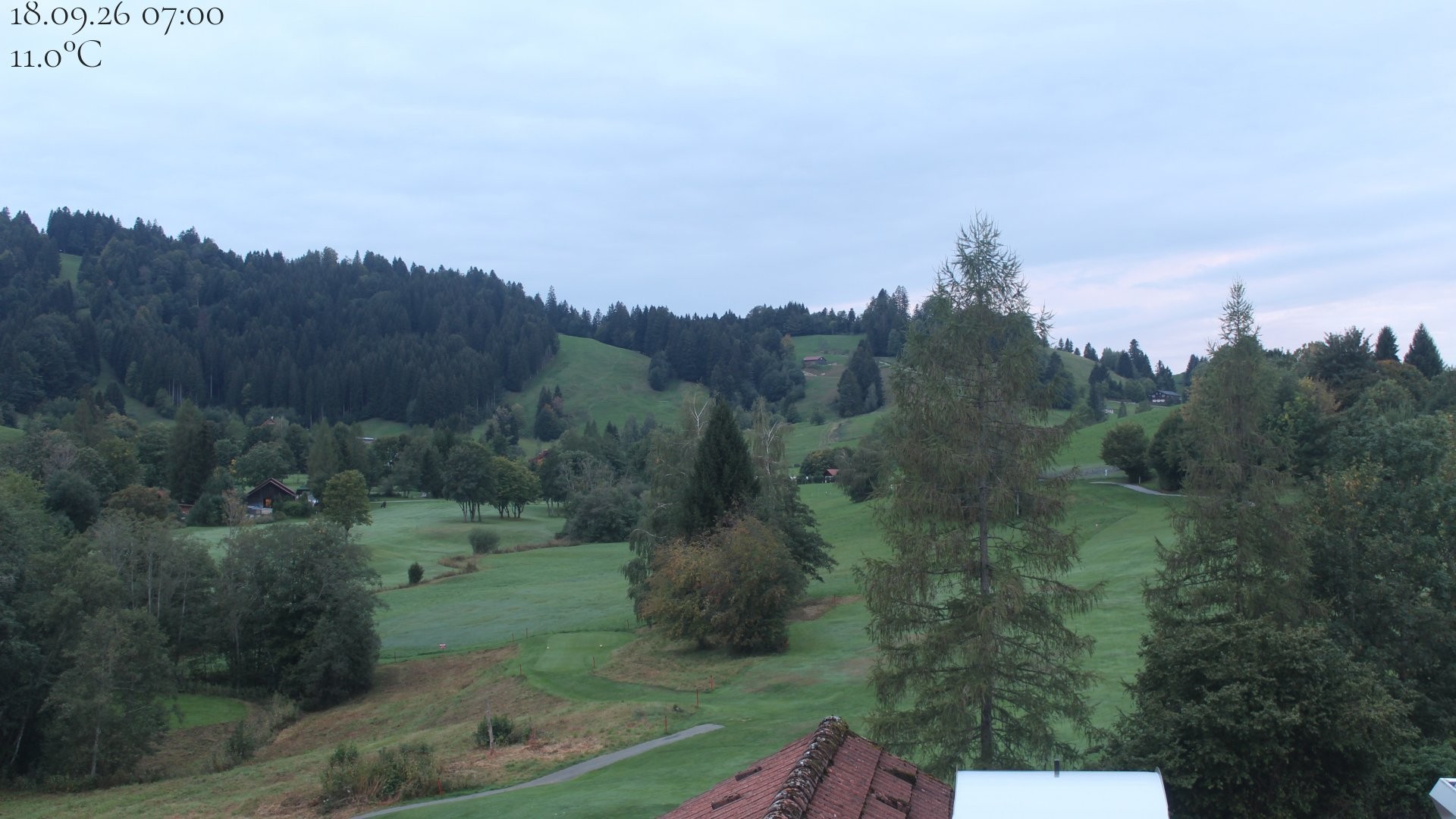 Archiv Foto Webcam Biohotel Schratt in Oberstaufen - Blick Golfplatz
