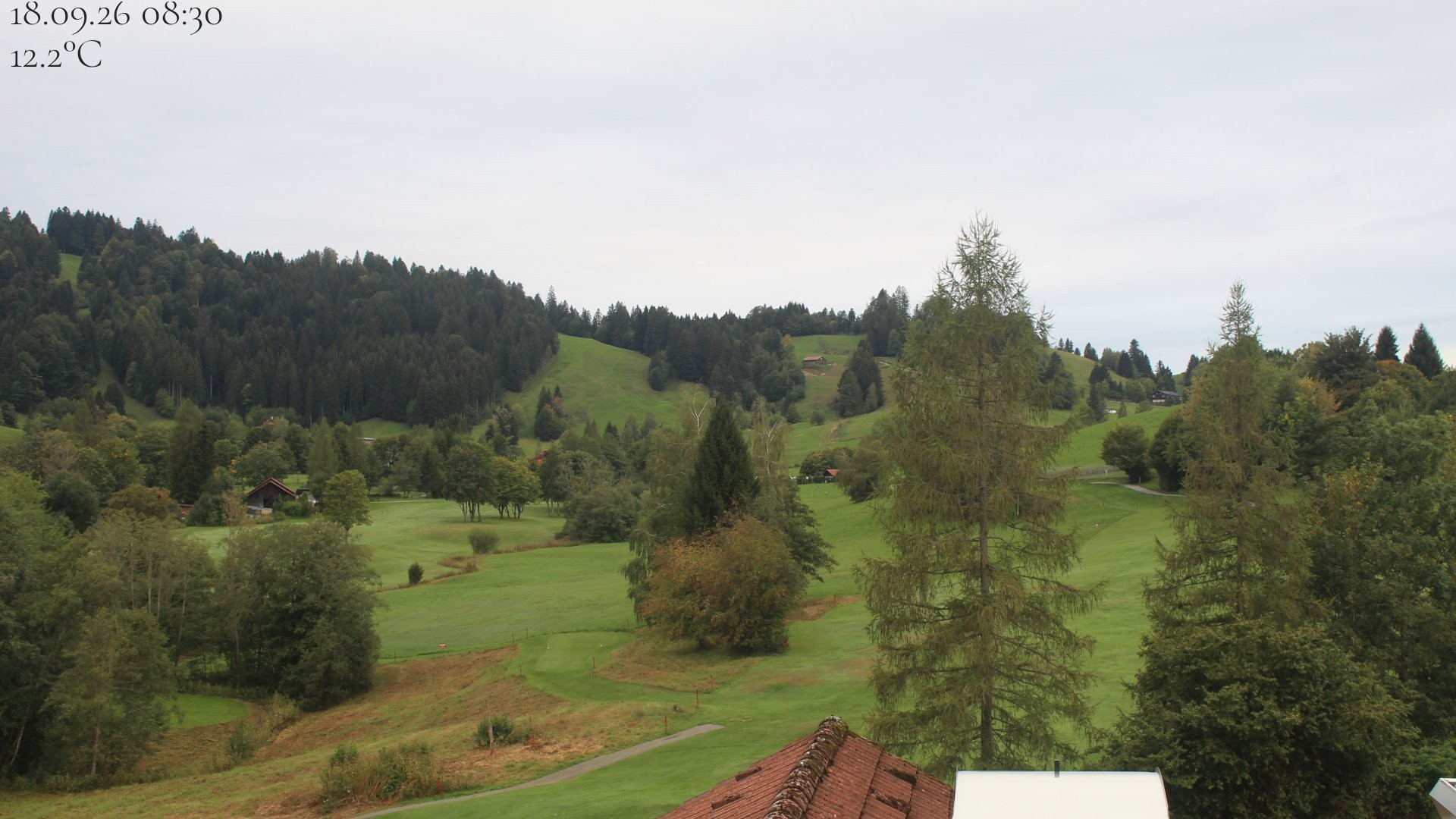 Archiv Foto Webcam Biohotel Schratt in Oberstaufen - Blick Golfplatz