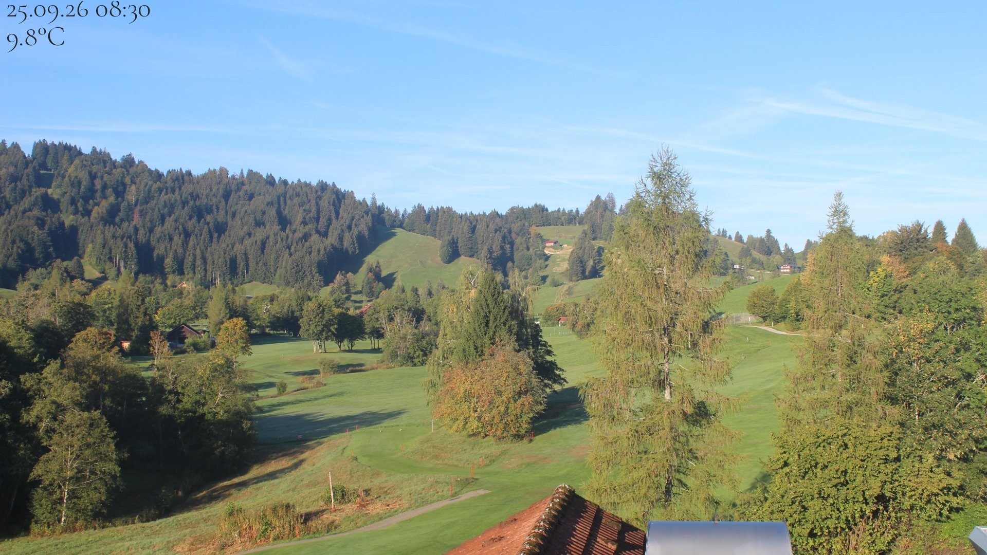 Archived image Webcam Hotel Schratt in Oberstaufen - View Golf Course