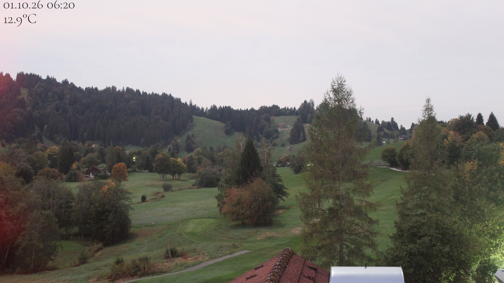 Archiv Foto Webcam Biohotel Schratt in Oberstaufen - Blick Golfplatz