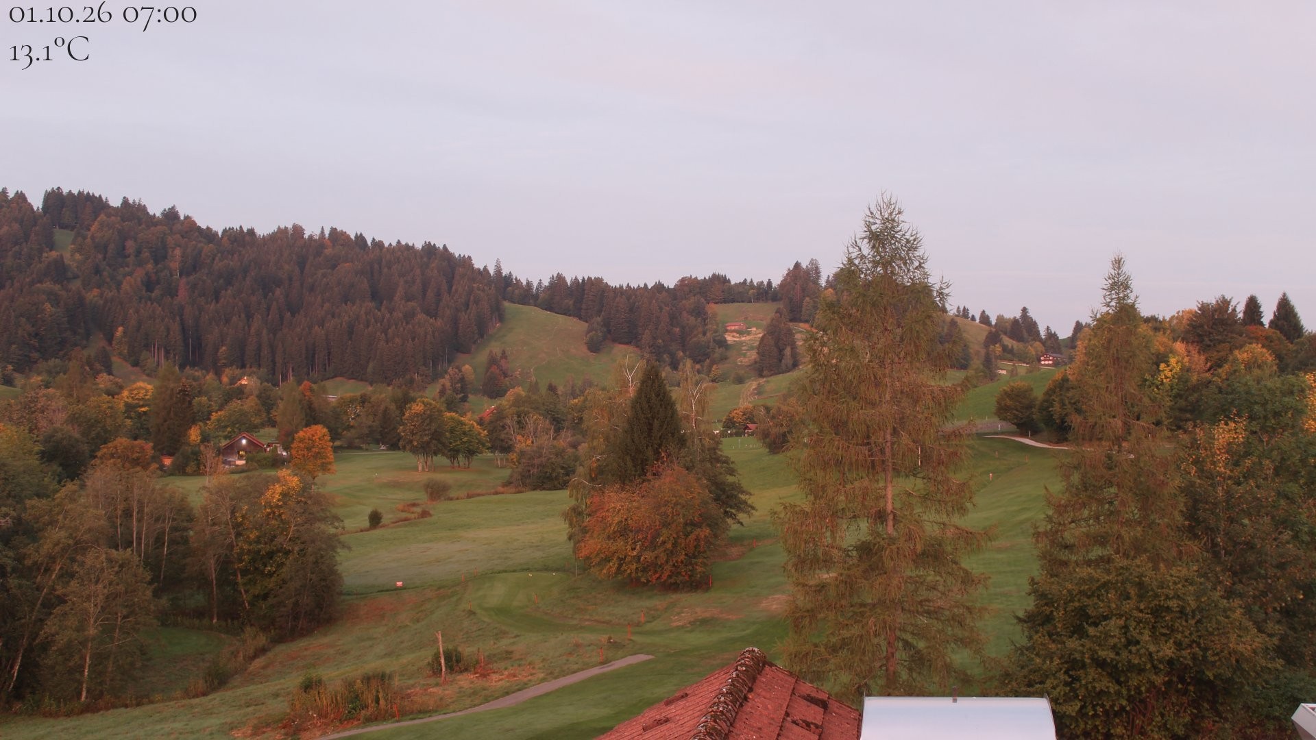 Archiv Foto Webcam Biohotel Schratt in Oberstaufen - Blick Golfplatz