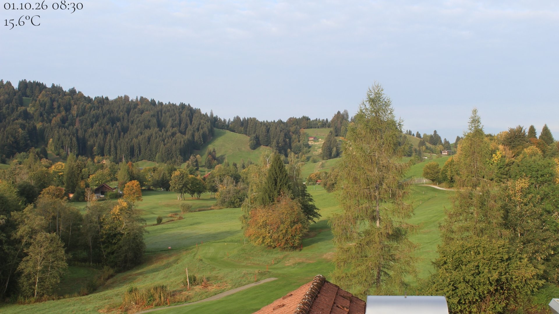 Archiv Foto Webcam Biohotel Schratt in Oberstaufen - Blick Golfplatz