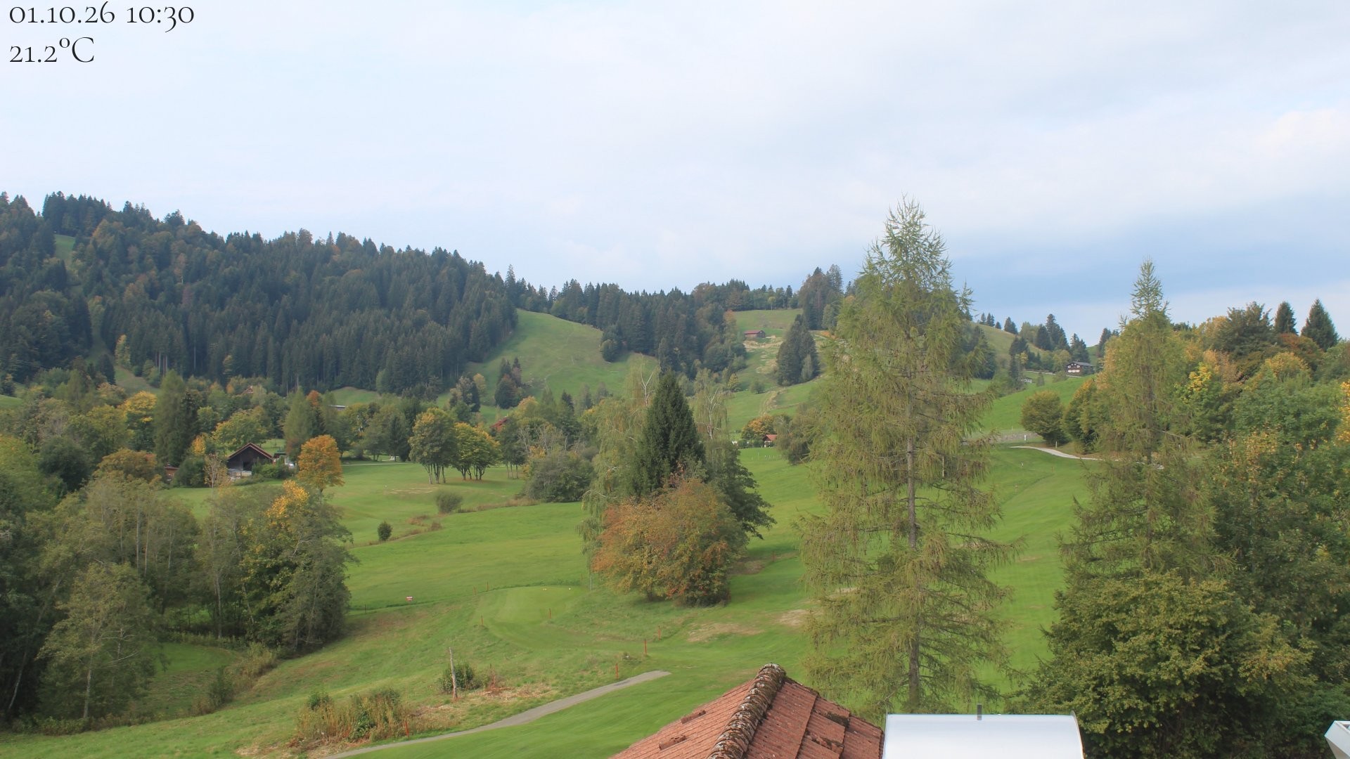 Archiv Foto Webcam Biohotel Schratt in Oberstaufen - Blick Golfplatz