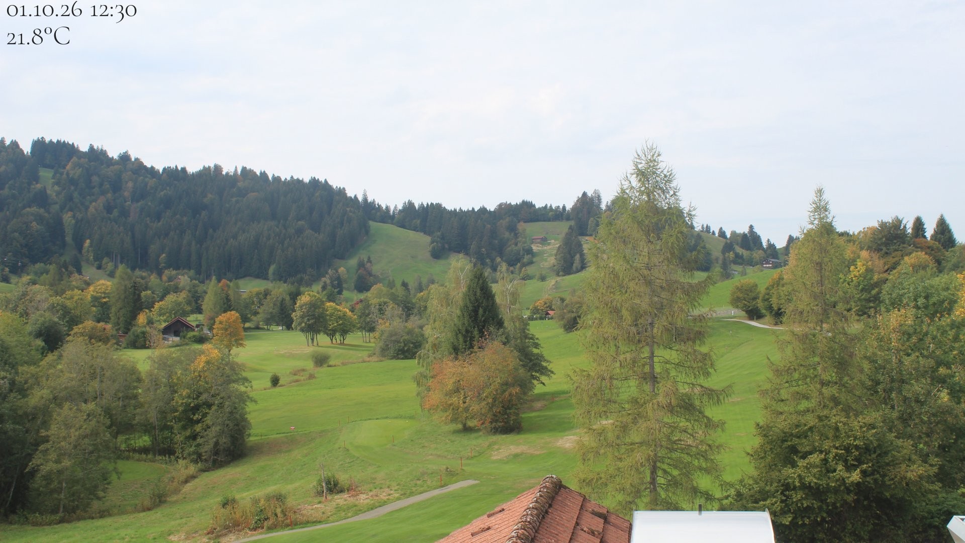 Archiv Foto Webcam Biohotel Schratt in Oberstaufen - Blick Golfplatz