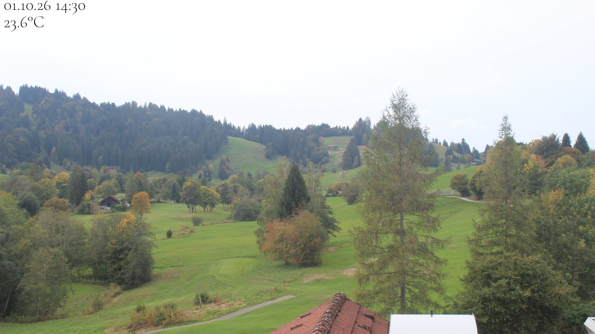 Archiv Foto Webcam Biohotel Schratt in Oberstaufen - Blick Golfplatz