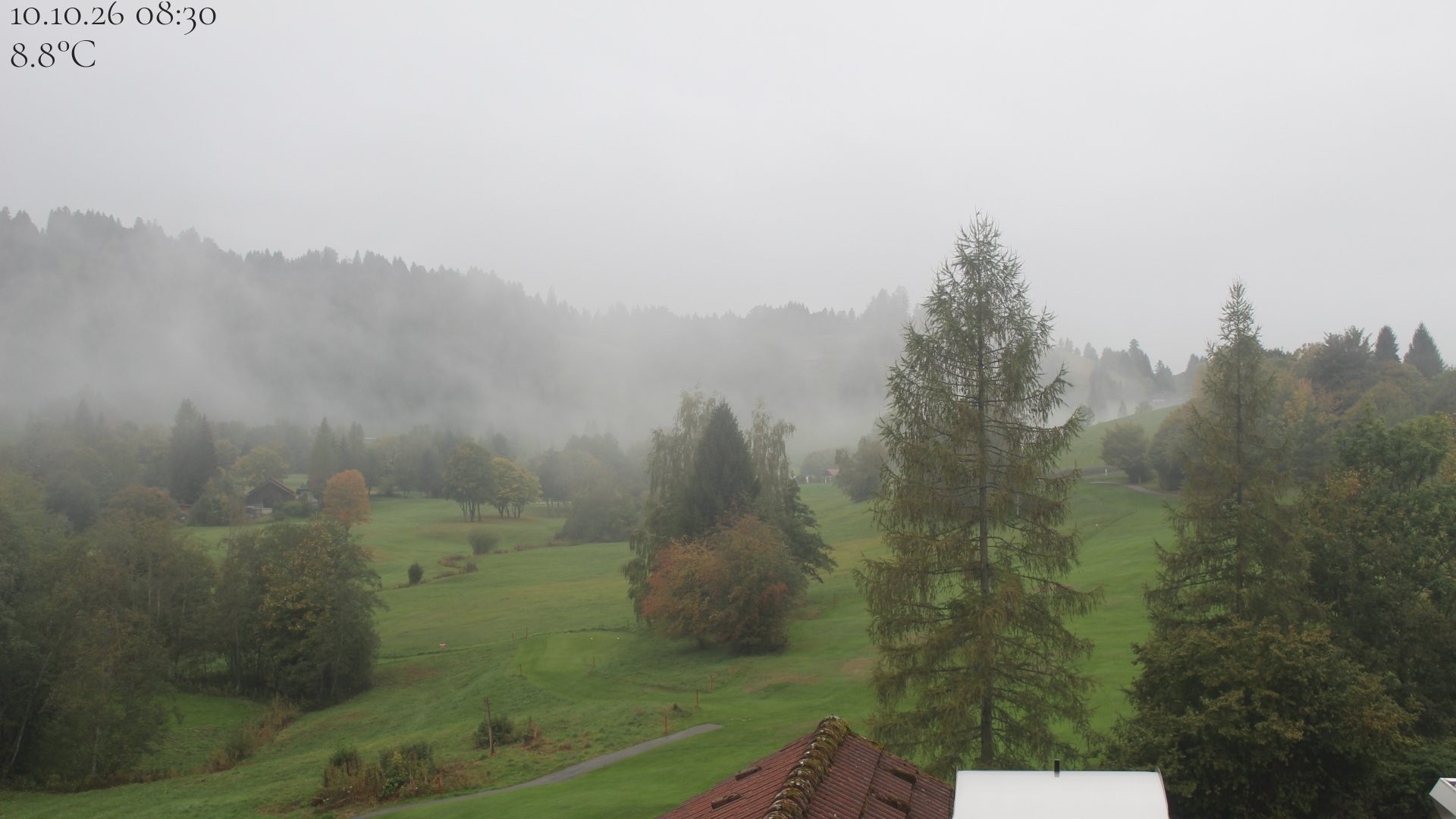 Archiv Foto Webcam Biohotel Schratt in Oberstaufen - Blick Golfplatz