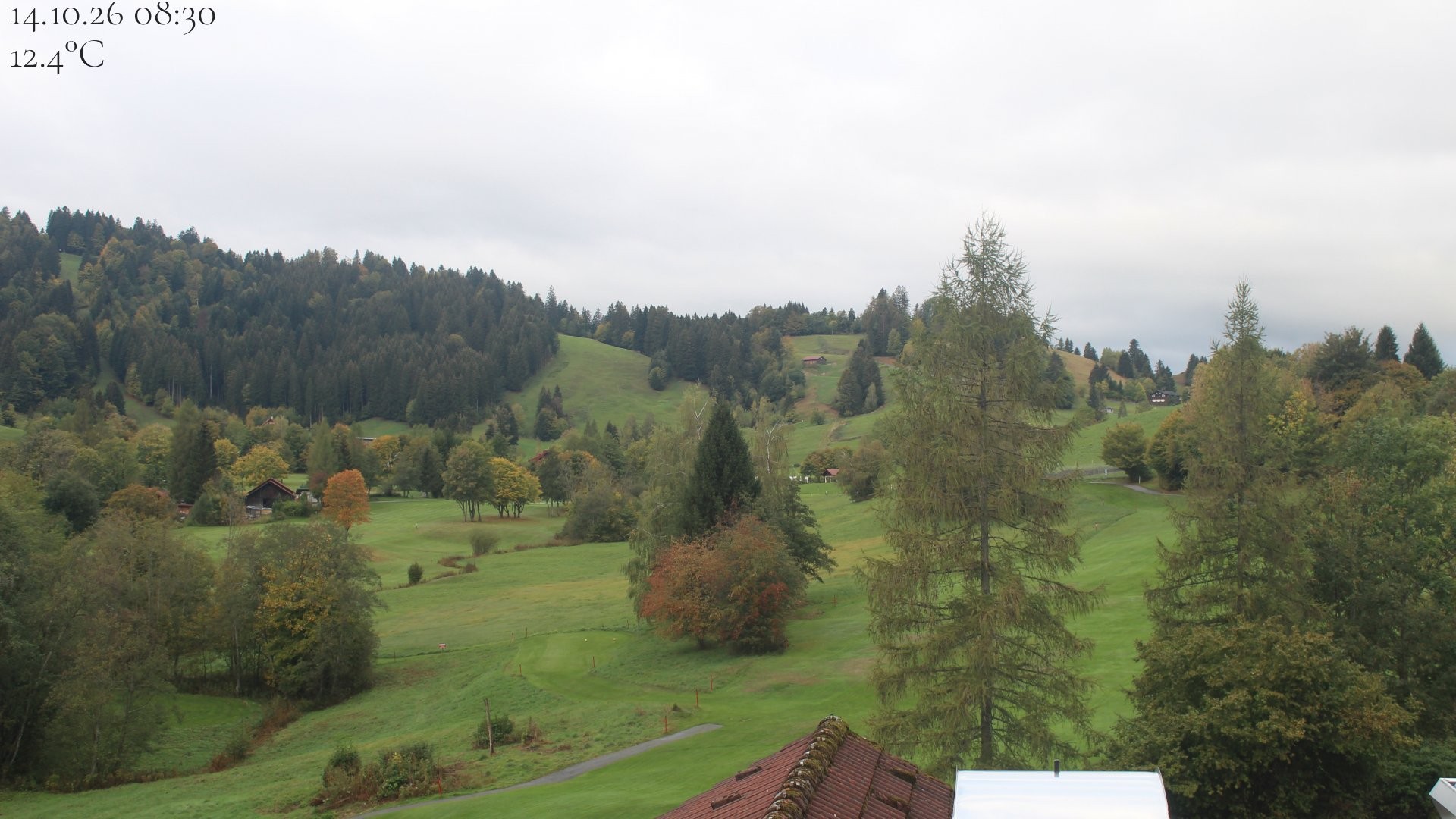 Archiv Foto Webcam Biohotel Schratt in Oberstaufen - Blick Golfplatz