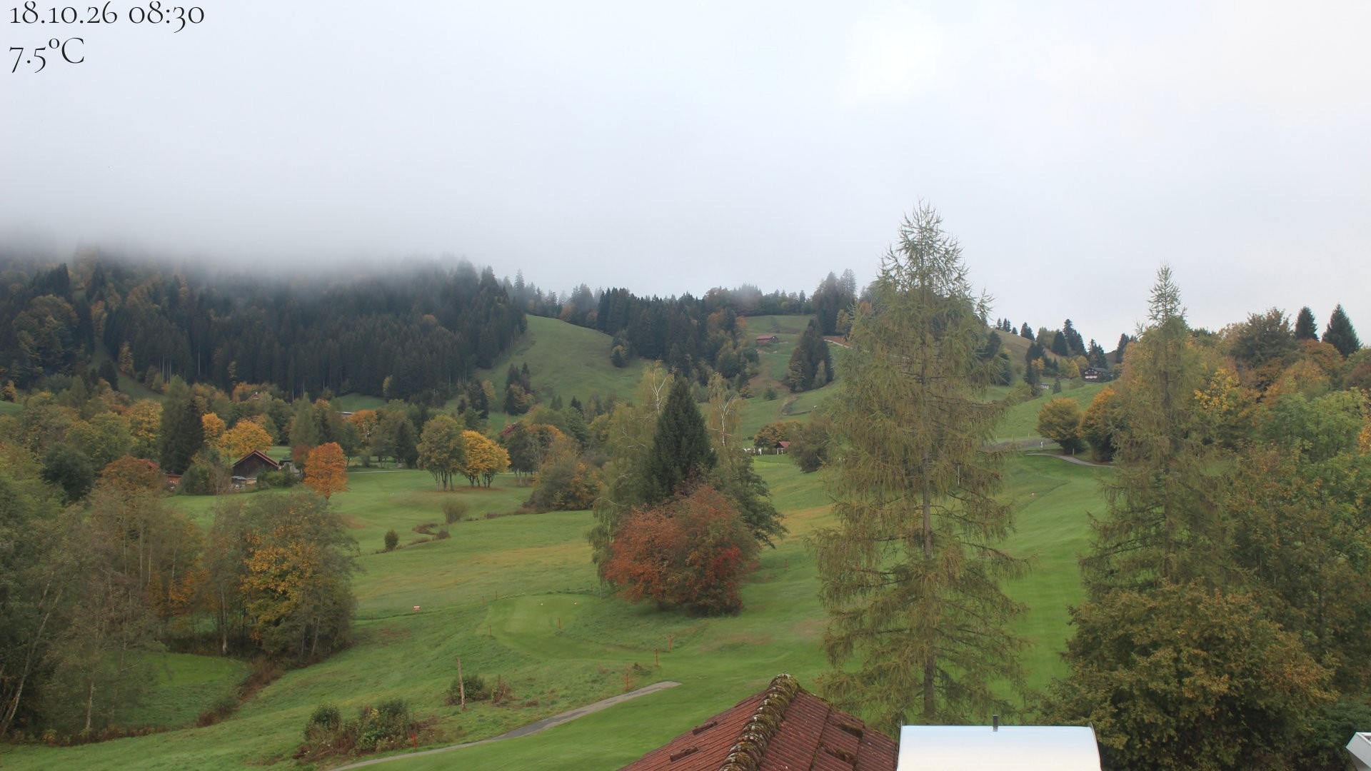 Archiv Foto Webcam Biohotel Schratt in Oberstaufen - Blick Golfplatz