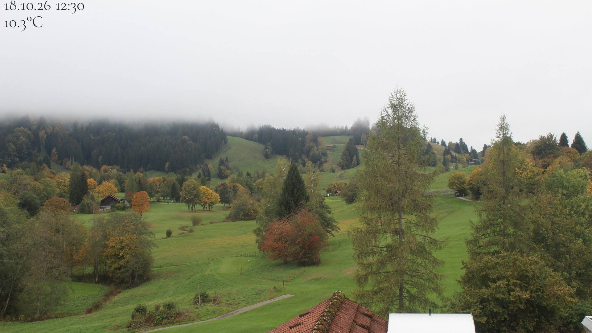 Archiv Foto Webcam Biohotel Schratt in Oberstaufen - Blick Golfplatz