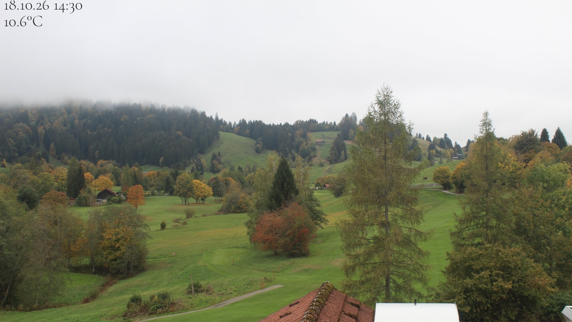 Archiv Foto Webcam Biohotel Schratt in Oberstaufen - Blick Golfplatz