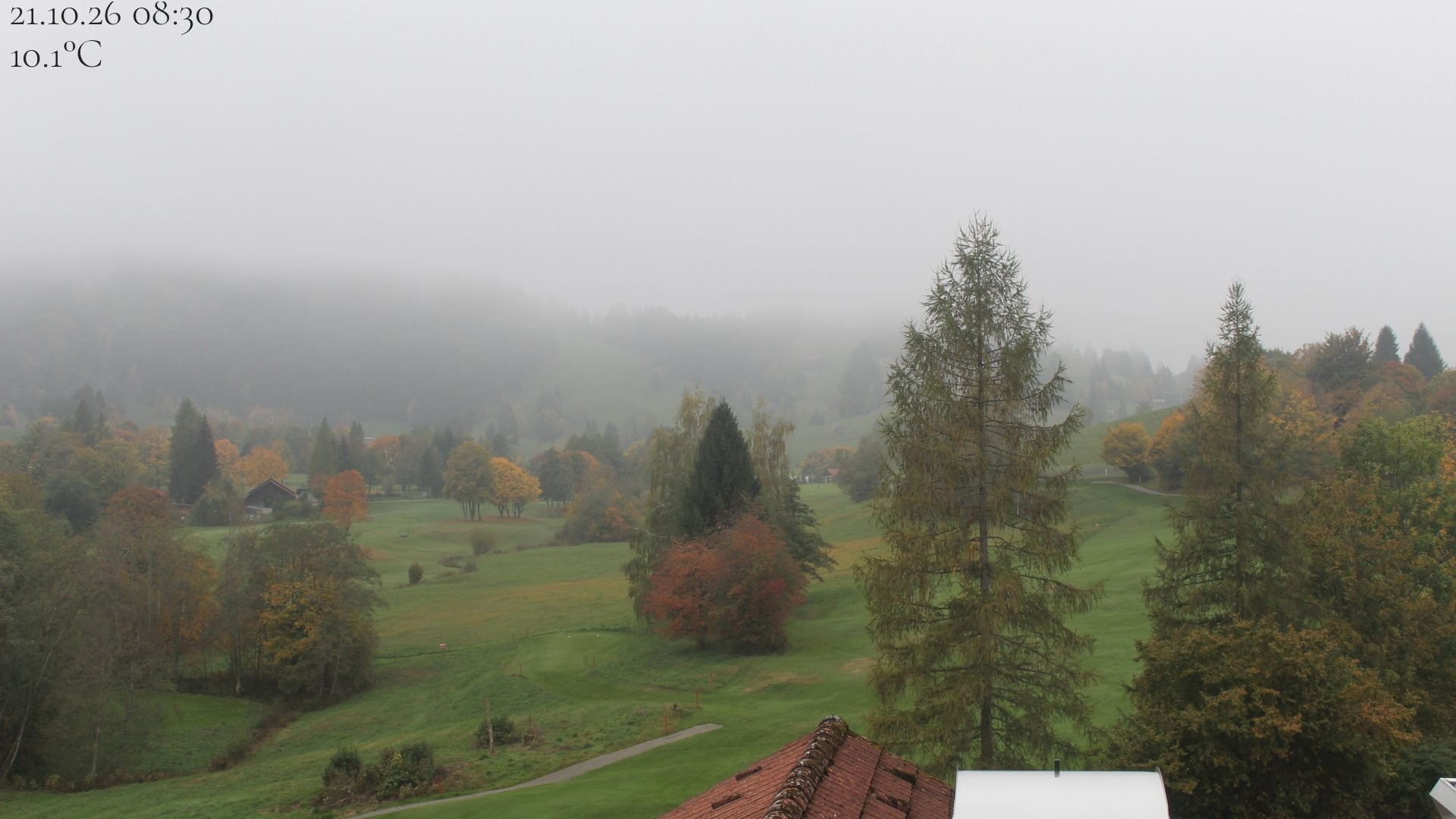 Archiv Foto Webcam Biohotel Schratt in Oberstaufen - Blick Golfplatz