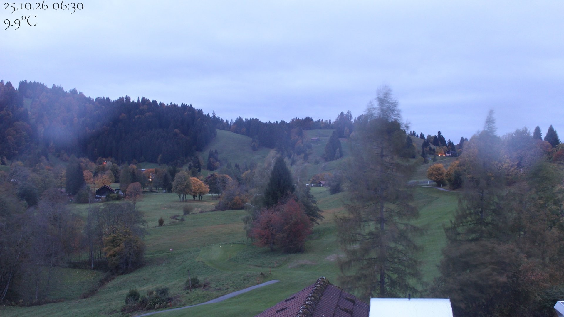 Archived image Webcam Hotel Schratt in Oberstaufen - View Golf Course