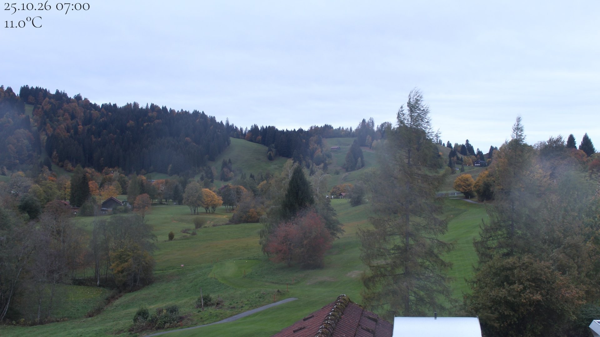Archived image Webcam Hotel Schratt in Oberstaufen - View Golf Course
