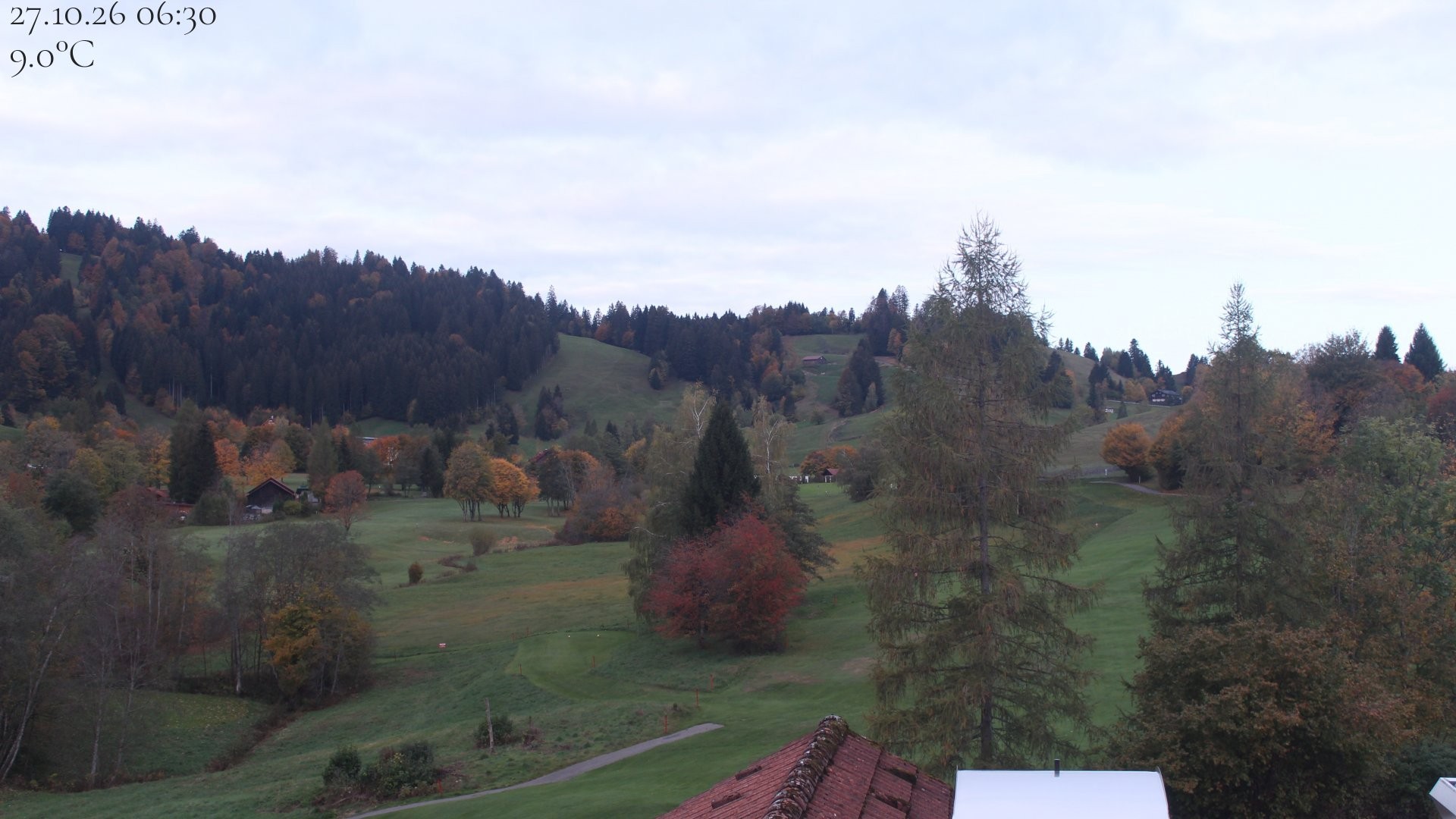 Archived image Webcam Hotel Schratt in Oberstaufen - View Golf Course