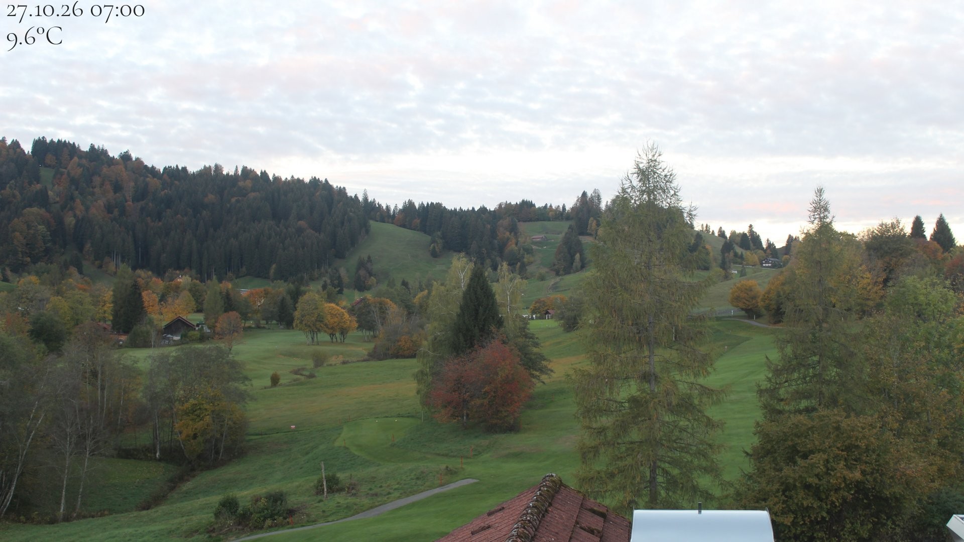 Archived image Webcam Hotel Schratt in Oberstaufen - View Golf Course