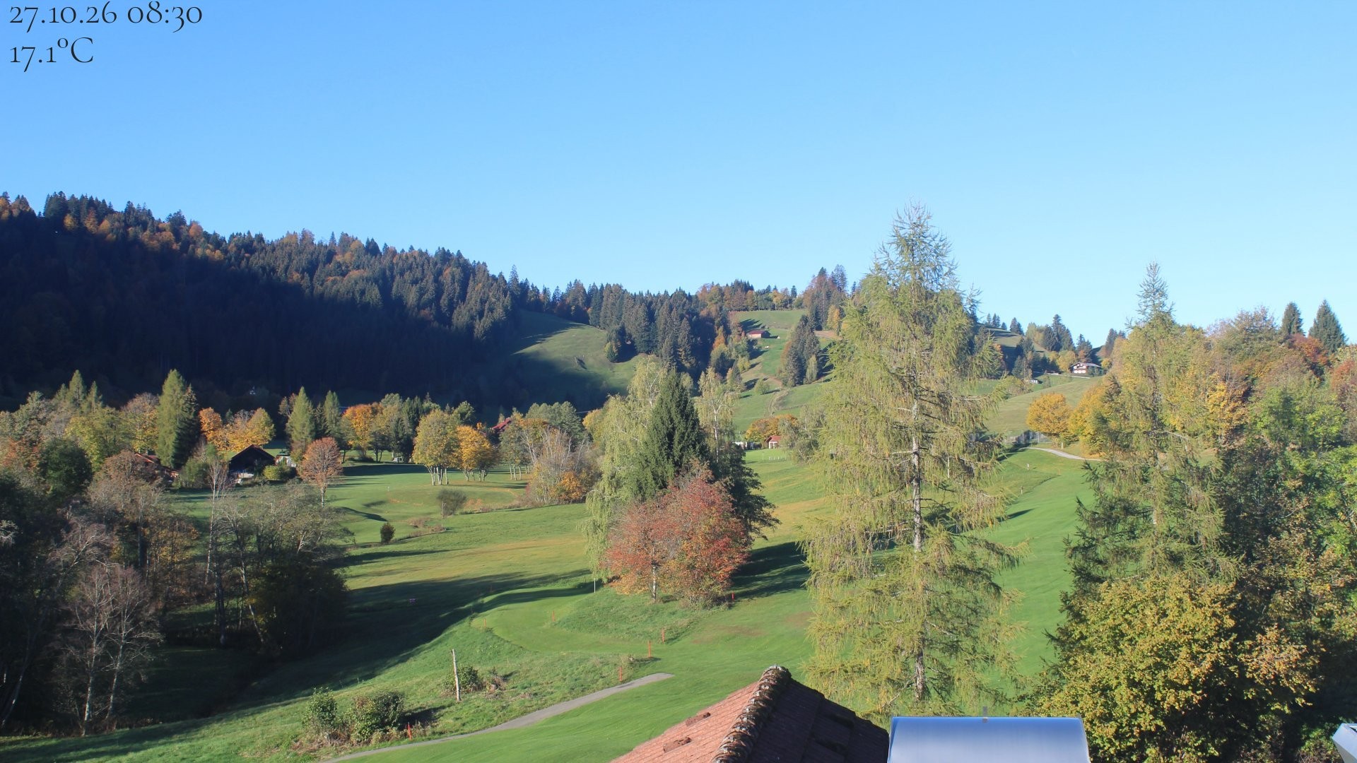 Archived image Webcam Hotel Schratt in Oberstaufen - View Golf Course