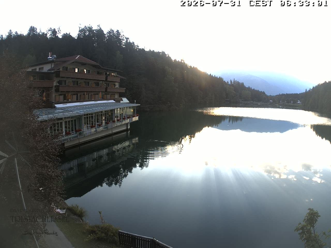 Archiv Foto Webcam Blick über den Tristachersee