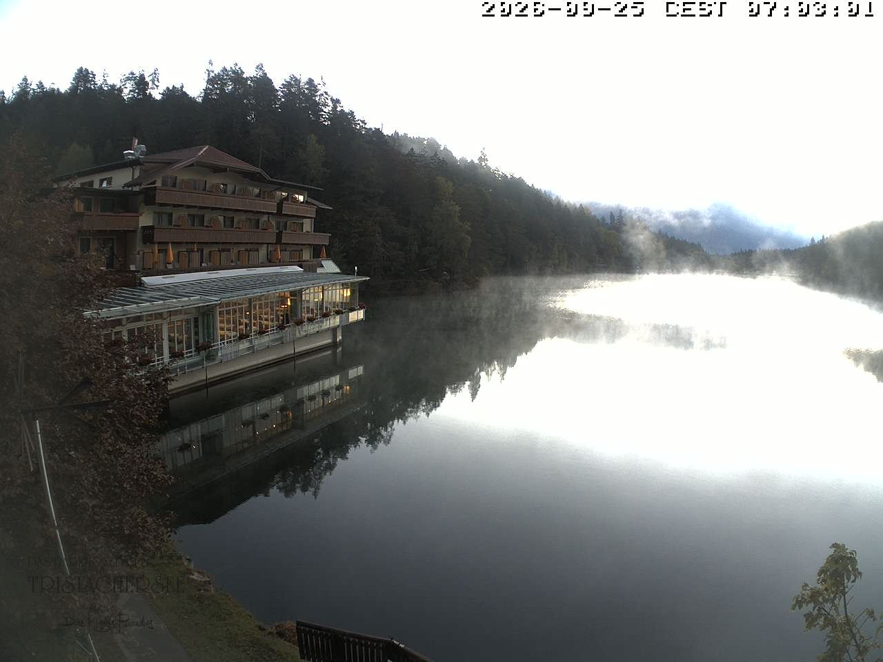 Archiv Foto Webcam Blick über den Tristachersee